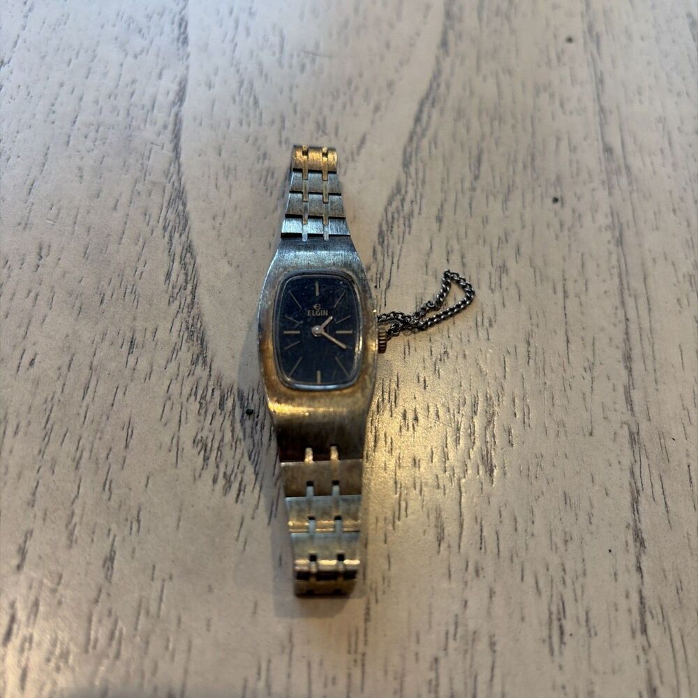 ELGIN Ladies Dress Watch Gold-Tone w/Black Dial - has not been tested